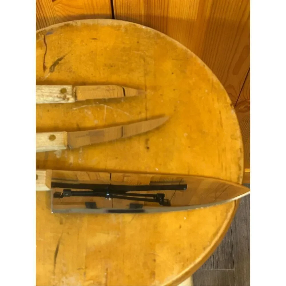 Old Homestead Knife Set 3 PCs. Lifetime Cutlery Japan Wood Handles (5132)